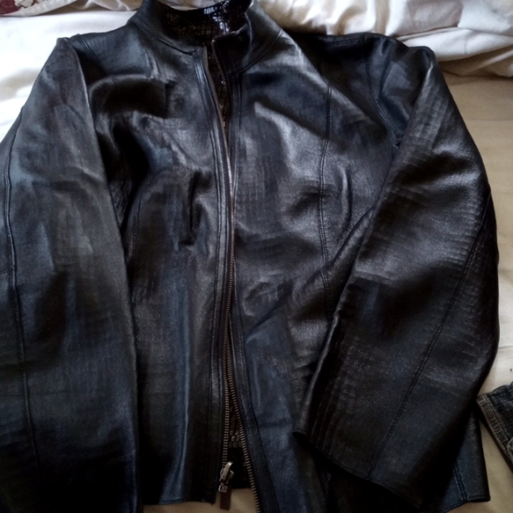 Chico's reversible leather jacket large